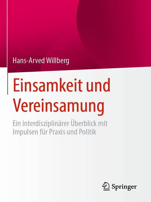 Title details for Einsamkeit und Vereinsamung by Hans-Arved Willberg - Available